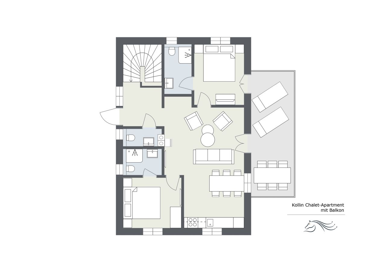 Plattegrond Kollin Chalet-Apartment Plattegrond Kollin Chalet-Apartment