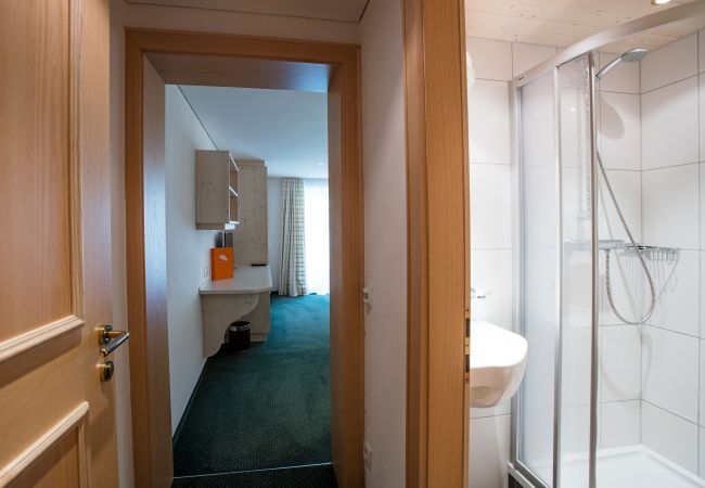 Badkamer Andrea Alpenhaus Montafon Badkamer met douche en toilet in Andrea Alpenhaus Montafon