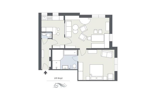Plattegrond Birgit Alpenhaus Montafon Plattegrond van Birgit Alpenhaus Montafon