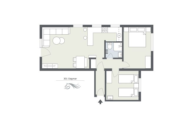 Plattegrond Dagmar Alpenhaus Montafon  Plattegrond van Dagmar Alpenhaus Montafon
