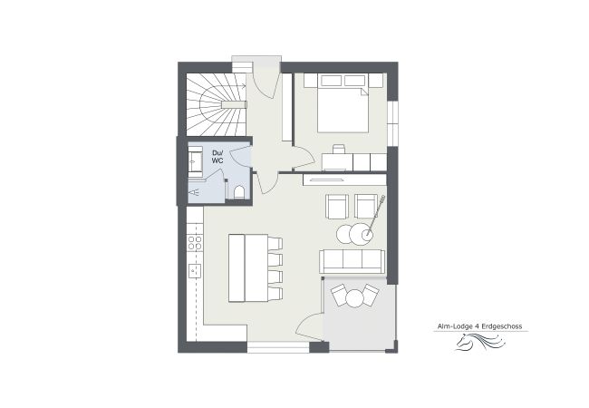 Plattegrond Alm Lodge 4 Plattegrond van Alm Lodge 4