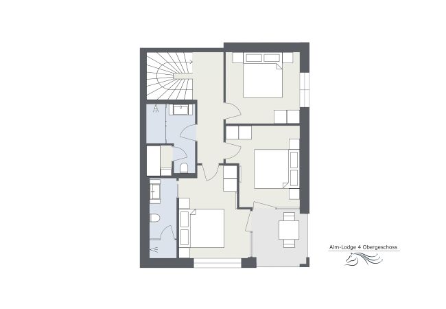 Plattegrond Alm Lodge 4 Plattegrond van Alm Lodge 4