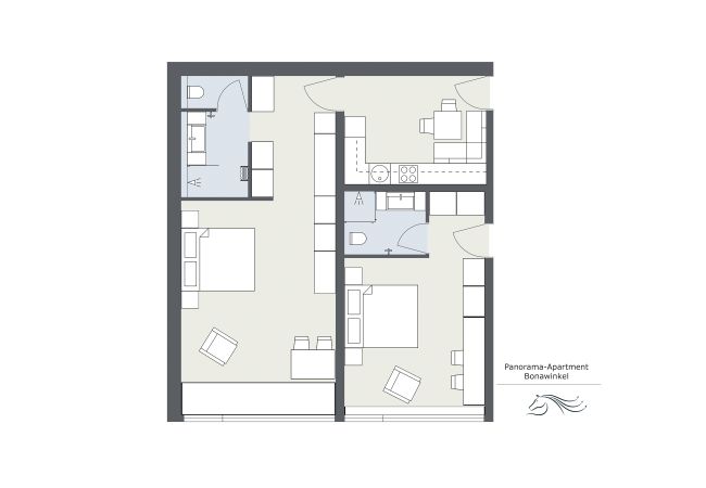 Plattegrond Panorama Apartment Bonawinkel Plattegrond Panorama Apartment Bonawinkel