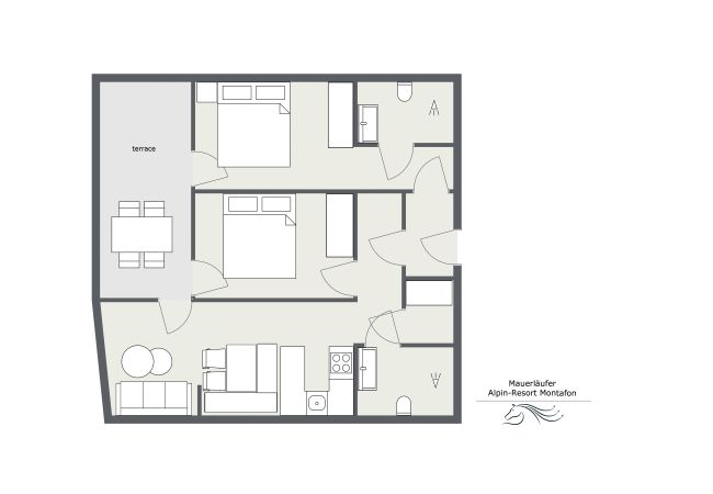Appartement in Gargellen - Ruim appartement met twee slaapkamers met Sauna  Appartement in Gargellen - Ruim appartement met twee slaapkamers met Sauna