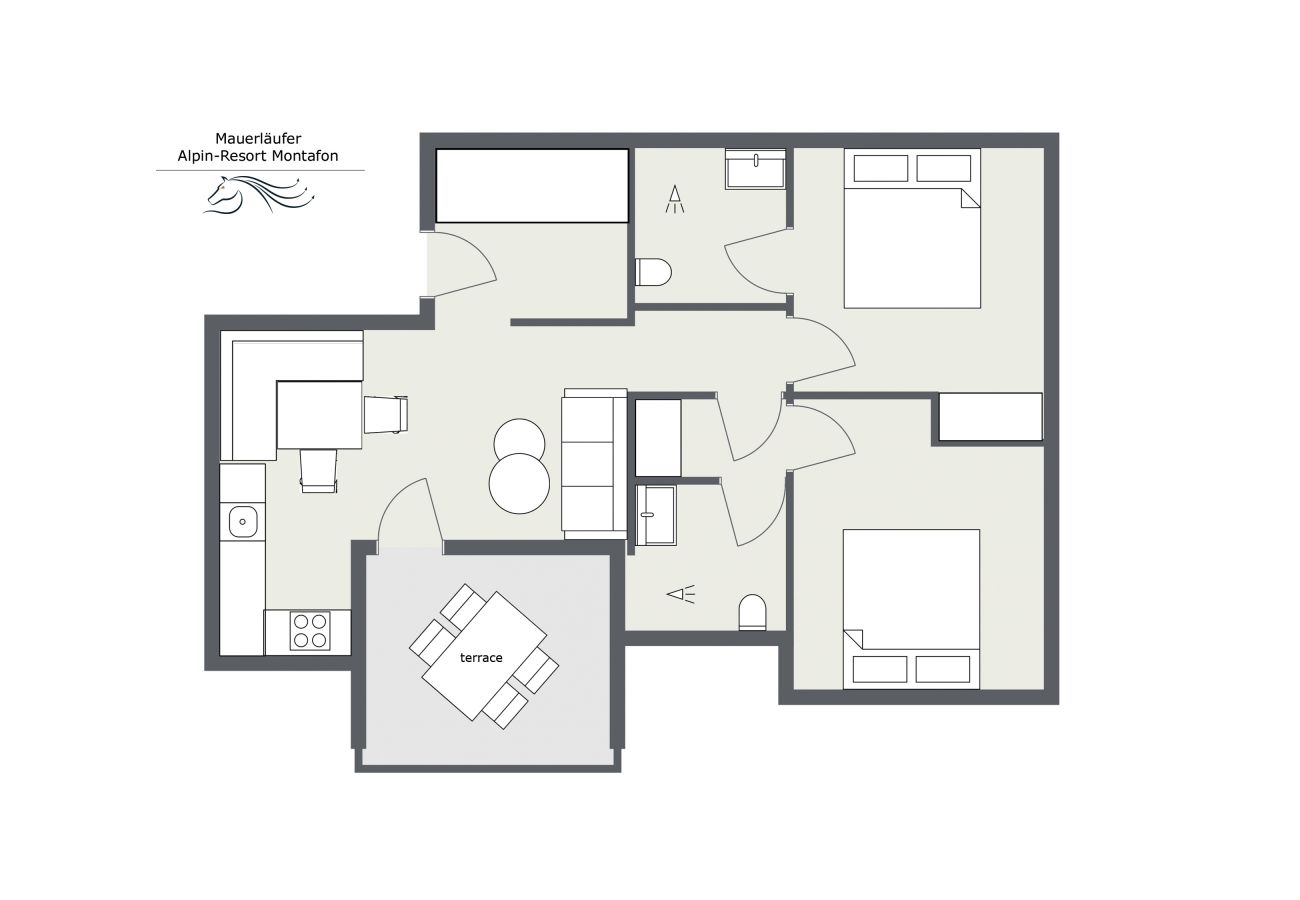 Appartement in Gargellen - 59m2 Ferienwohnung 