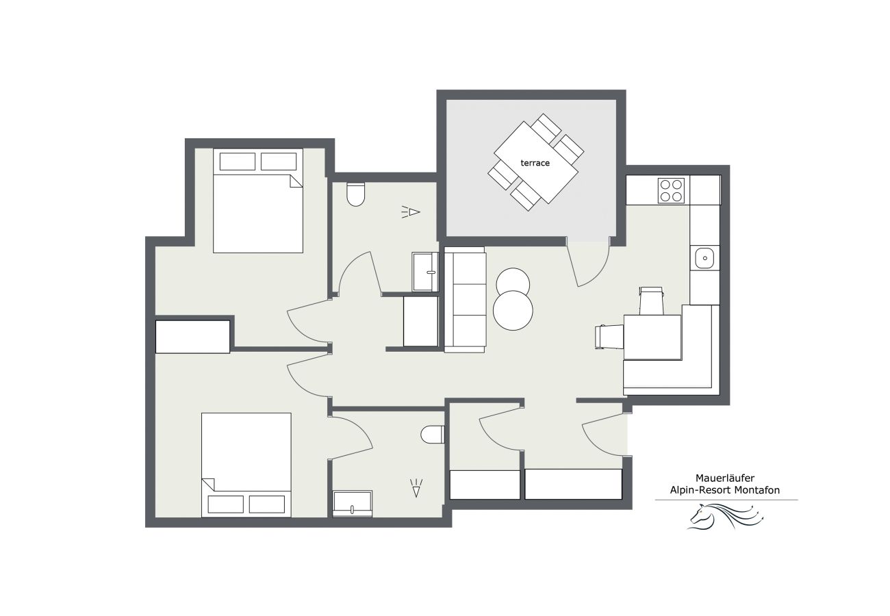 Appartement in Gargellen - 60m2 Ferienwohnung an der Skipiste in Gargellen | 323