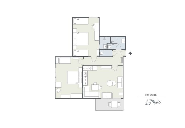 Apartment in Gaschurn - Enzian – the stylish 2-bedroom apartment with 7 beds | 1109 Apartment in Gaschurn - Enzian – the stylish 2-bedroom apartment with 7 beds | 1109