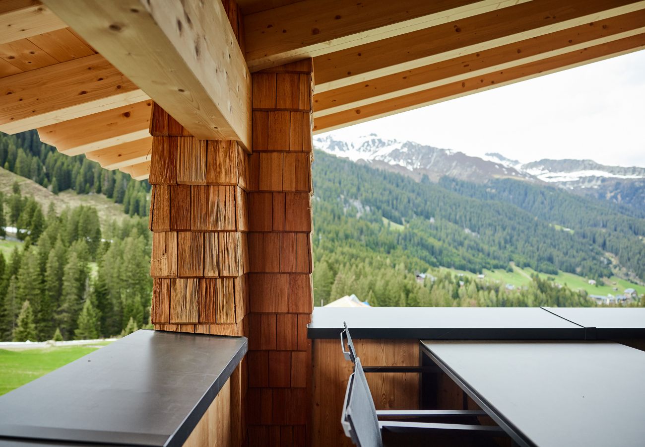 Balcony Alm Lodge 1 Balcony with beautiful view in Alm Lodge 1