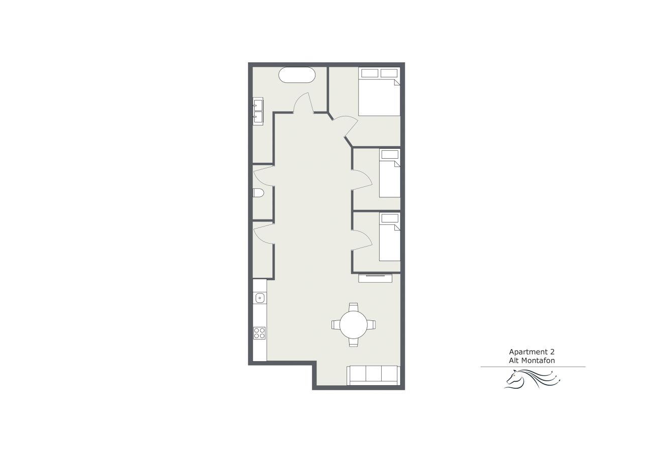 Floor plan Alt Montafon Appartment 2 Floor plan of Alt Montafon Appartment 2