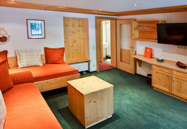 Wohnbereich Bianca Alpenhaus Montafon Wohnbereich mit Sofa im Bianca Alpehnhaus Montafon